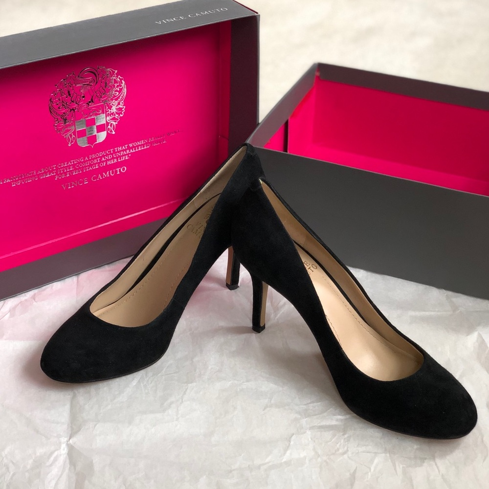 [Pre-loved] Vince Camino Sariah Black Suede Pumps